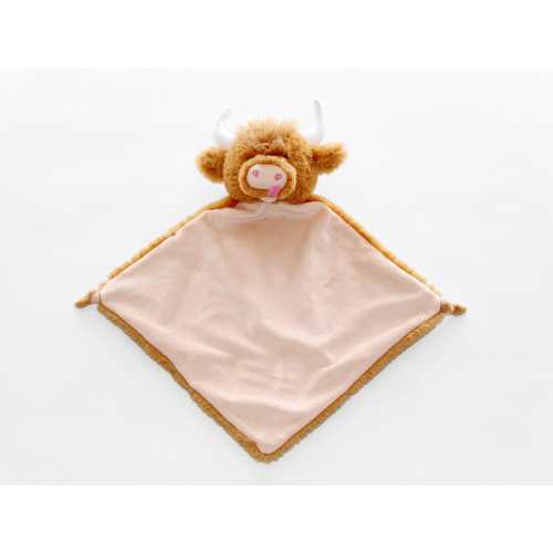 Personalized Highland Cow Lovey | Valentine Gift | New Baby Gift Idea | Animal Blanket | Security Blanket | Adoption Day Gift