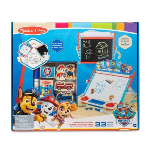 Melissa & Doug PAW Patrol Wooden Double-Sided Tabletop Art Center Easel - 33pc: Creative Dry Erase Surface, Kids Easel