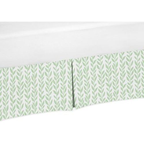Sweet Jojo Designs Girl Baby Crib Bed Skirt Sunflower Green and White