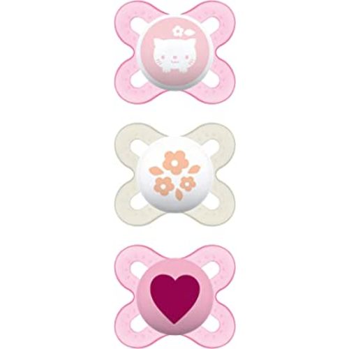 MAM Start Newborn Pacifiers Value Pack, Newborn Baby Girl Pacifiers, Best Pacifier for Breastfed Babies, 3 Count (Pack of 1)