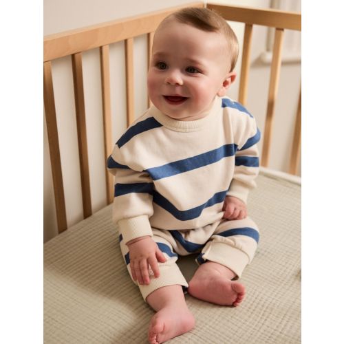 Blue Stripe Baby Sweat Romper (0mths-3yrs)