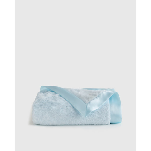 Silky Plush Baby Blanket in Light Blue