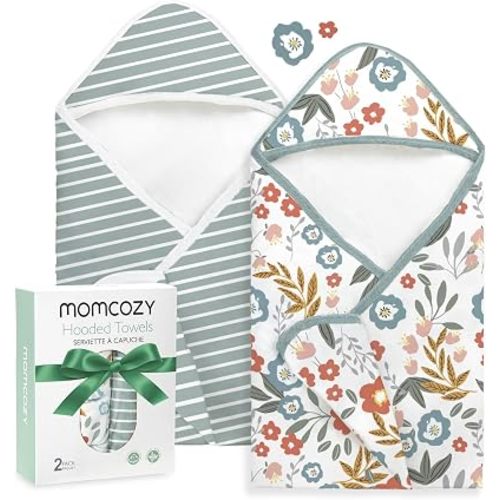 Momcozy Baby Towels, Soft Absorbent Bath Towel for Newborn&Toddler,Blossom