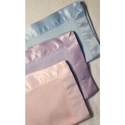 SATIN TRIM COTTON handmade blanket, Satin Edge, 100% Cotton Toddler Child Blanket, Crib and stroller Blanket, Vintage inspired, Sensory adhd