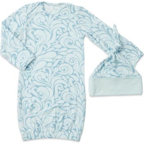 Stripe Gown & Hat Set, 0-3M