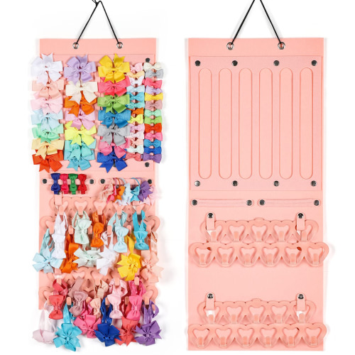 Hair Bows Organizer Large Capacity Headband Holder Wall Hanging Space Saving Hair Clip Storage Hanger