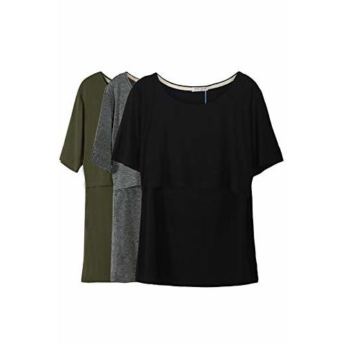 Smallshow Women's Maternity Nursing Tops Short Sleeve Breastfeeding Clothes