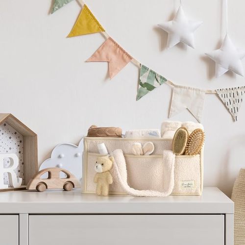 PeraBella Baby Diaper Caddy Organizer - Changing Table & Car Caddy, Nursery Diaper Storage Basket for Diapers & Wipes