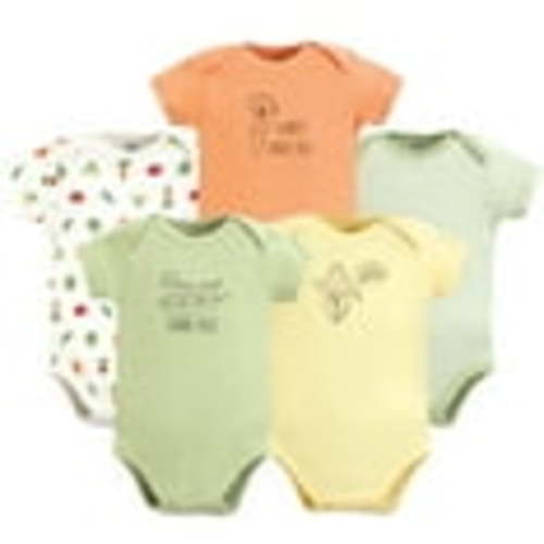Touched by Nature Unisex Baby Organic Cotton Bodysuits, Peas And Thank You, 3-6 Months
