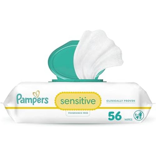 Pampers Sensitive Baby Wipes - Fragrance Free 56 Count, 1X