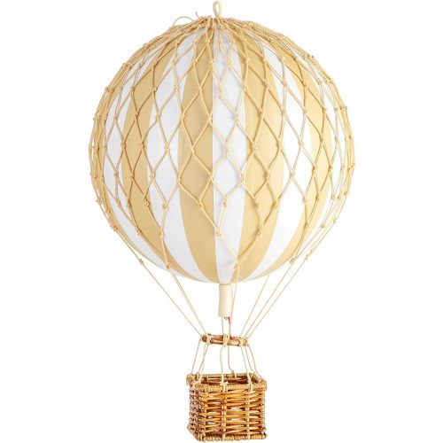 Authentic Models, Travels Light Air Balloon, Hanging Home Decor - 11.80 Inch Height, Historic Hot Air Balloon Model for Home Decor, Detailed Vintage Decorations to Hang from Ceiling - White/Ivory