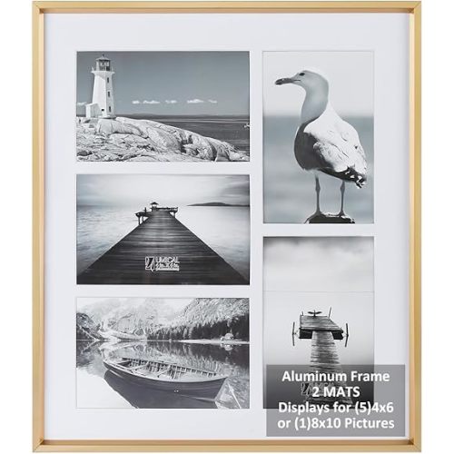 4x6 5-Opening Picture Frame Gold