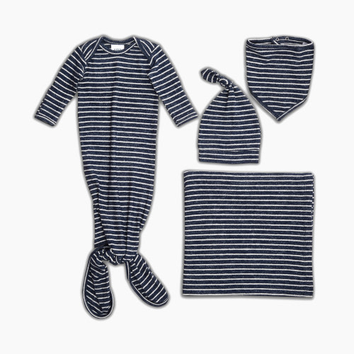 Aden + Anais Snuggle Knit Newborn Gift Set - Navy Stripe