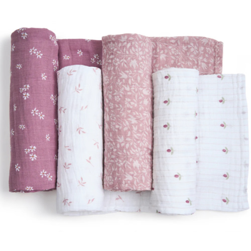 aden + anais heritage floral organic cotton muslin swaddles 4 pack