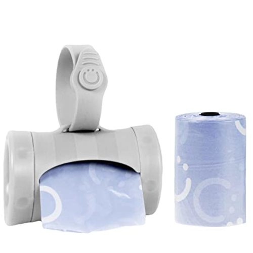 Ubbi Retractable On the Go Bag Dispenser for Travel, Diaper Bag Accessory Must Have for Newborn, Helpful Item, Baby Gift, Lavender Scented, Gray - One Size