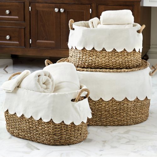 BW Wicker Stacking Storage Baskets