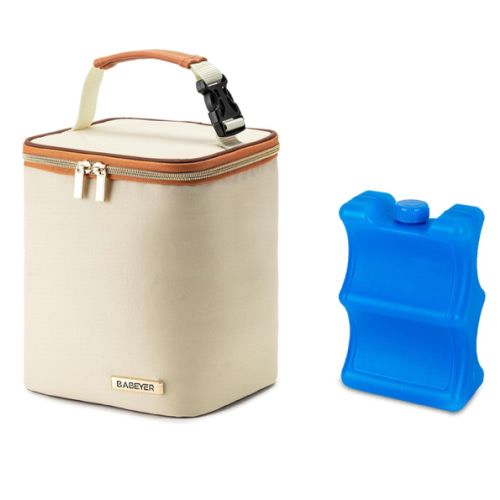 Breastmilk Cooler Bag with Ice Pack Fits 4 Baby Bottles Up to 9 Ounce, Baby Bottle Bag Great for Nursing Mom Daycare