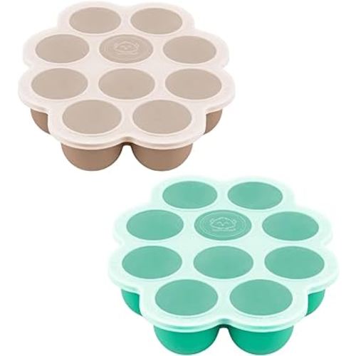 KeaBabies Silicone Baby Food Freezer Tray with Clip-on Lid - 2oz x 10 Pods Baby Food Silicone Freezer Molds, Breast Milk Freezer Tray, Dishwasher, Microwave, BPA-Free Baby Food Storage Tray