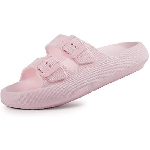 Hospital shower shoes- Pillow Slippers - Double Buckle Adjustable Slides - EVA Flat Sandals