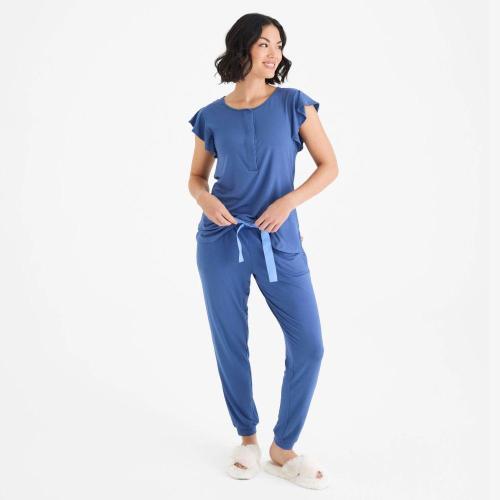 women's symphony blue modal magnetic short sleeve jogger set – Magnetic Me