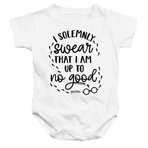 Harry Potter Up To No Good 2 Unisex Infant Snap Suit for Baby (6 Months) White