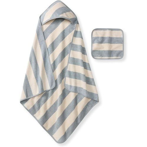 Burt's Bees Baby Hooded Woven Terry Towels Organic Cotton, Unisex Bath Essentials, Soft Nursery Towel for Infants, Toddlers, Kids