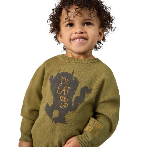 Modern Moments x Where the Wild Things Are Toddler Neutral Sweater, Sizes 12M-5T