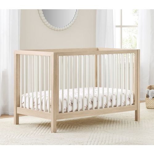 Kendall All Spindle Crib, Sandstone/Simply White, White Glove Delivery