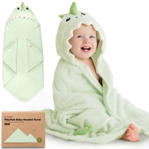 KeaBabies PlayPals Baby Towels with Hood for Girls, Boys, 100% Organic Soft Cotton Hooded Bath Towels for Newborn, Kids (Draco)