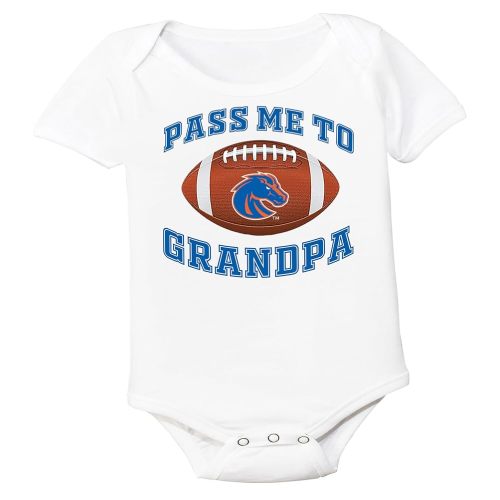 Boise State Broncos Pass Me To GrandPa Baby Bodysuit Onesie