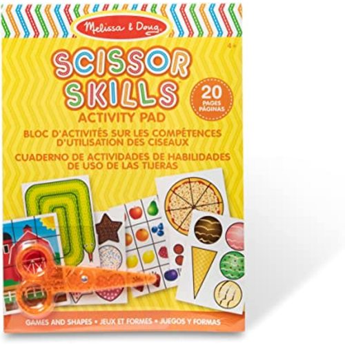 Melissa & Doug Scissor Skills Activity Book With Pair of Child-Safe Scissors (20 Pages) - FSC Certified