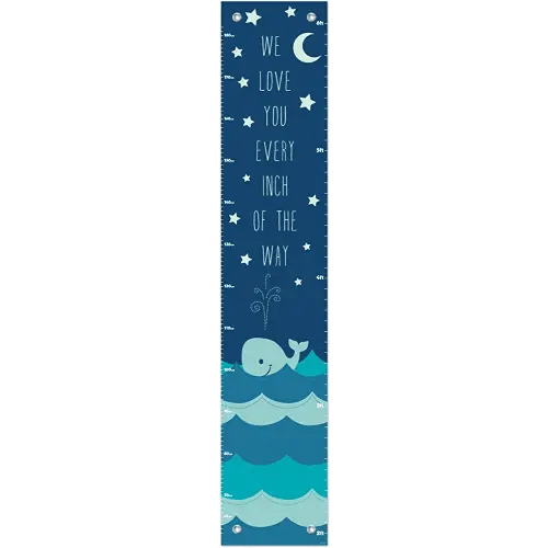 Nautical Chart for Kids Love You Every Inch of the Way Aquatic Room Decor Whale Height Growth Chart