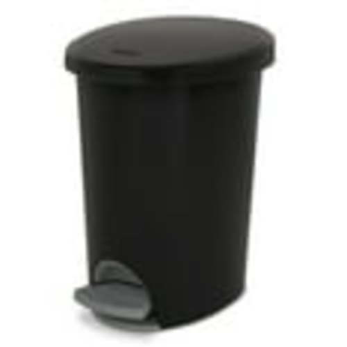 Sterilite 2.6 Gallon Ultra™ StepOn Trash Can, Plastic, Bathroom, Black Trash Can