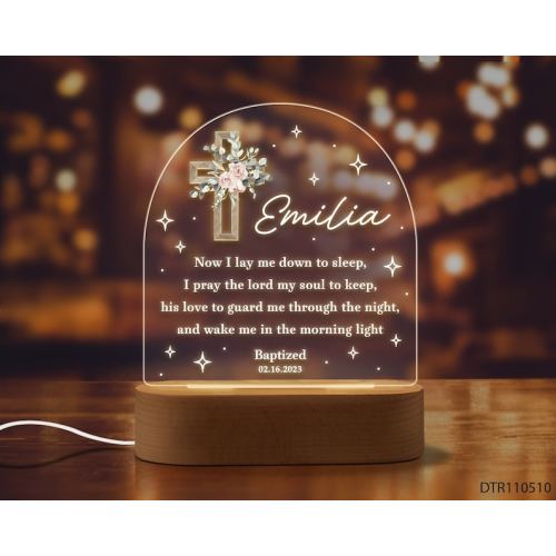 Baptism Night Light, Custom Night Light, God Night Light, Personalized Night Light With Name, Baptism Gift for Baby, Kids Bedroom Decor - Etsy