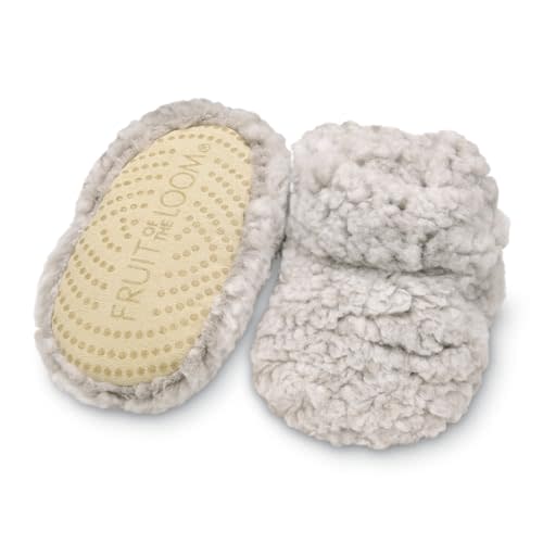 Fruit of the Loom Cozy Thermal Wrap Booties with Non-Skids for Baby Girls, Boys, Unisex