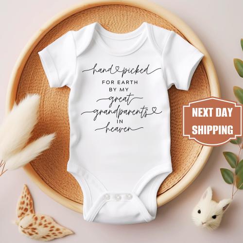 Handpicked for Earth by My Great Grandparents in Heaven Sentimental Baby Bodysuit - Baby announcement - Baby shower gift - Newborn gift