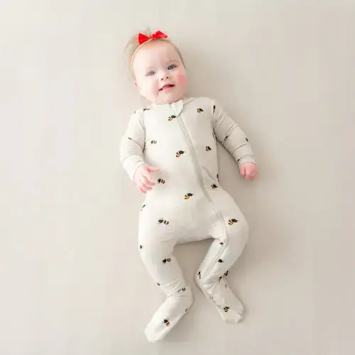 Zippered Footie in Bee Mine