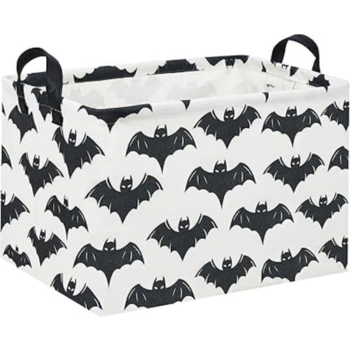 Batman Baskets for Kids Gift Basket Empty for Boys and Girls Rectangular Toy Storage Bins Organizer Bin Box Cute Bat Room Decor for Home(Black Bats)