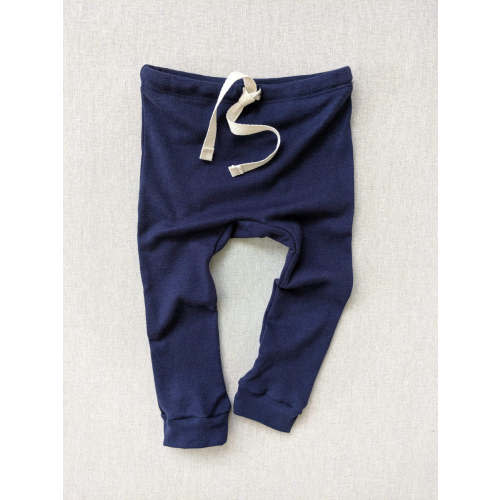 organic cotton drawstring leggings - midnight