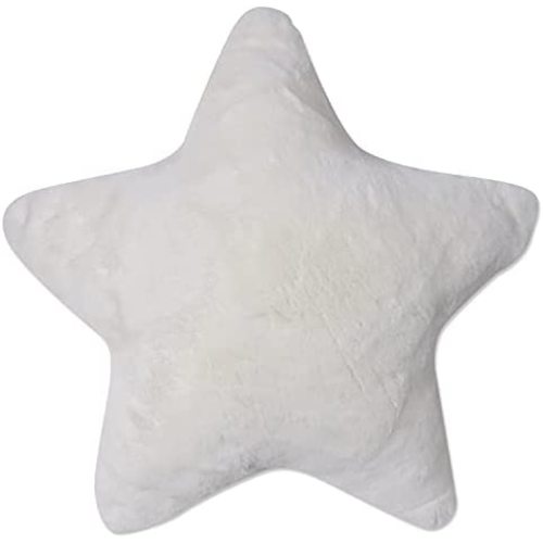 Pillow Perfect Indoor Fur Star Shape Throw Pillow, 1 Count (Pack of 1), Ivory