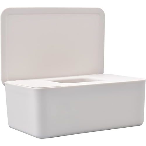Wipes Dispenser,Wipes Dispenser Tissue Box,Wipe Holder,Flushable Wipe Container with Sealing Design Lid,Easy Open and Close Non-Slip Wipe Container for for Home,Office