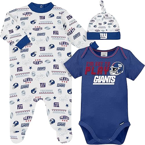 Gerber NFL Baby Boys' 3-Piece Bodysuit, Sleep 'n Play, & Cap Set