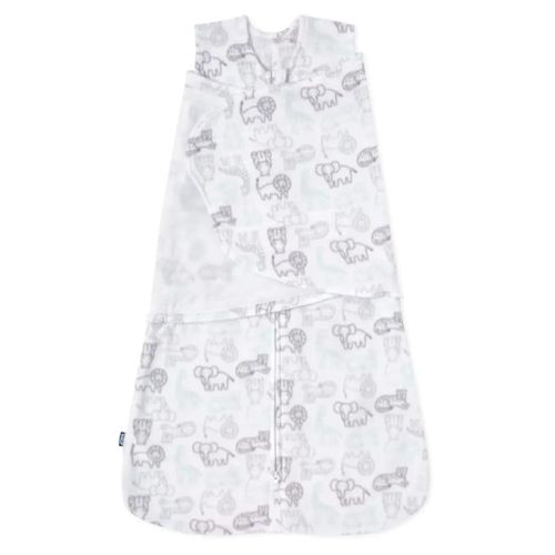 HALO Micro-Fleece Sleepsack Swaddle, 3-Way Adjustable Wearable Blanket, TOG 3.0, Animal Action, Newborn, 0-3 Months