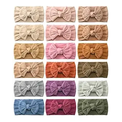 jollybows 18pcs Baby Nylon Headbands Hair Bow Elastics Hairbands Hair Accessories for Baby Girls Newborn Infant Toddlers Kid