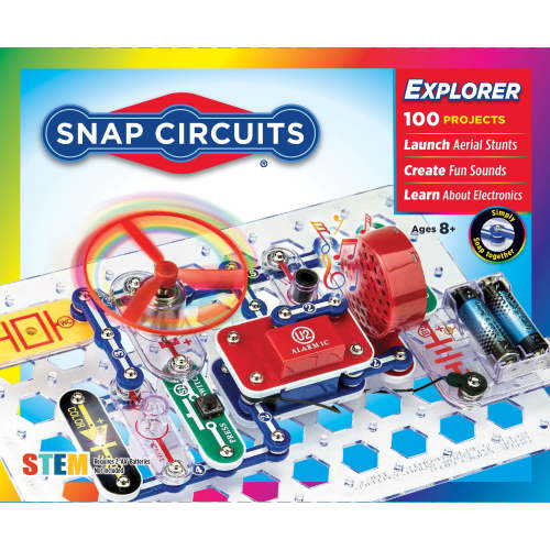 Snap Circuits Jr. SC100, Electronics Explorer Kit, 100+ Projects, Stem, Child 8+, Elementary School