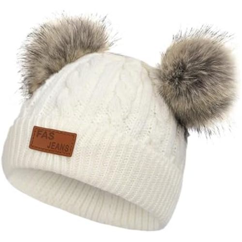 Century Star Baby Girl Hats Winter Cute Baby Beanie for Girls Boys Knit Baby Hats Warm Infant Toddler Beanie Pom Pom Cap