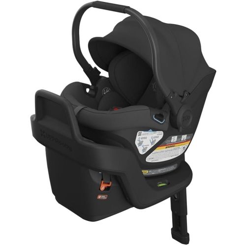 UPPAbaby Aria Lightweight Infant Car Seat/Just Under 6 lbs for Easy Portability/Base with Load Leg + Infant Insert Included/Direct Stroller Attachment/Jake (Charcoal/Black Leather)