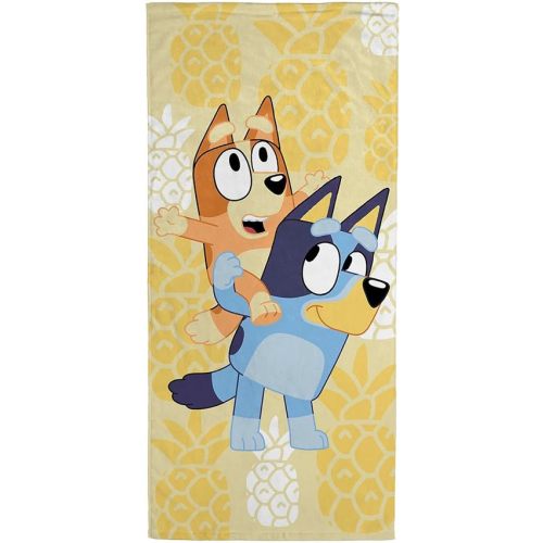 Jay Franco Bluey & Bingo Kids Bath Pool Beach Towel - Super Soft & Absorbent 100% Cotton Towel, Measures 28 x 58
