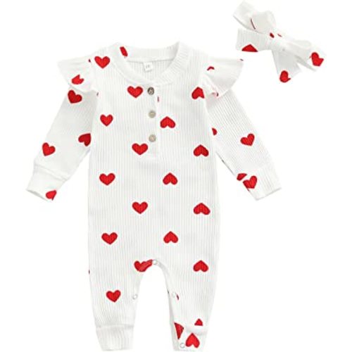 Newborn Baby Girl Solid Romper Clothes Long Sleeve Ribbed Onesie Bodysuit Infant Knitted Jumpsuit Headband Outfits