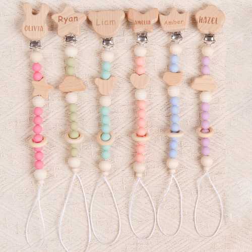 Personalized Baby Pacifier Clip for Boy and Girl, Binky Clip, Soother Clip, Pacifier Holder, New Baby Gift for Baby Shower, Newborn Gifts